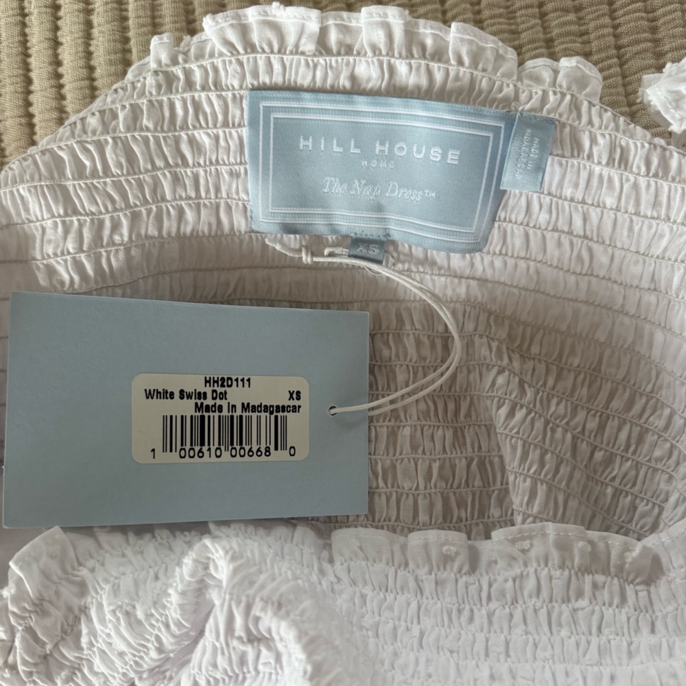 NWT Hill House Home - Athena Nap Dress - Swiss Dot White - Puff Sleeve Mini - XS - Picture 6 of 6